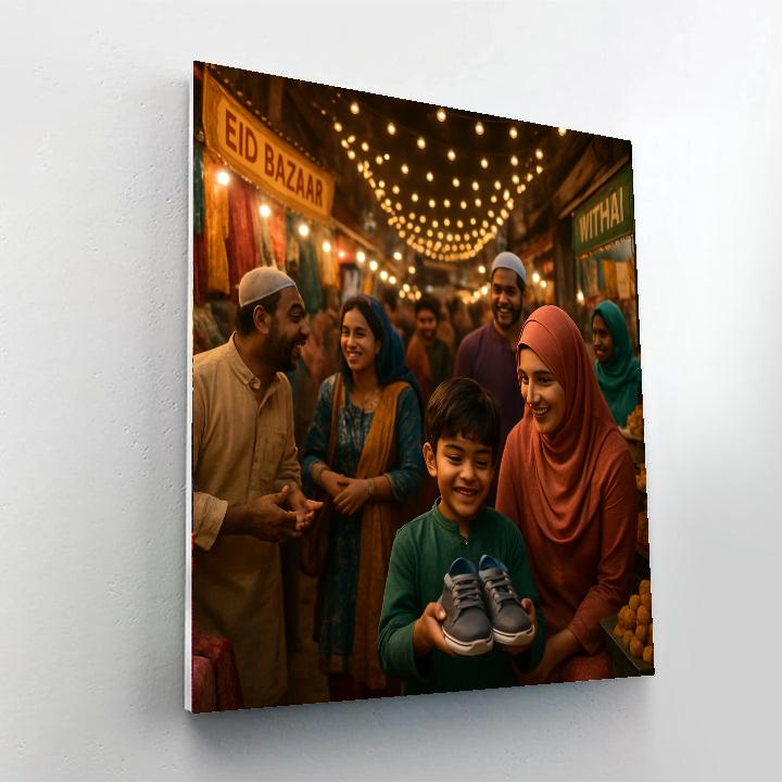 Eid Bazaar Evening Lights Paint by numbers art
