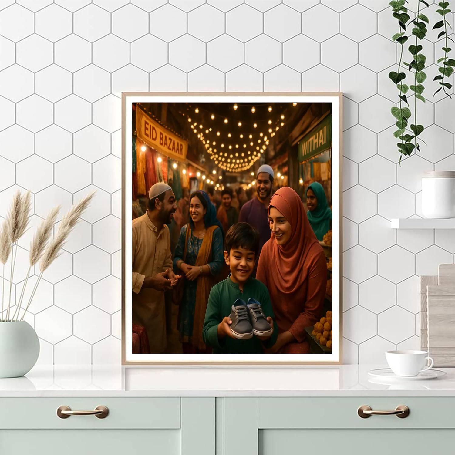 Eid Bazaar Evening Lights Paint by numbers art