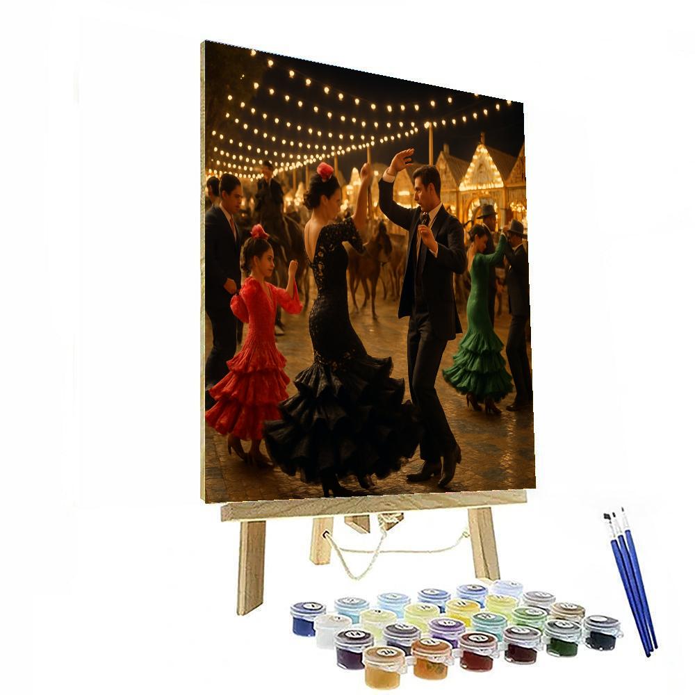 Feria De Sevilla Night Fair painting number kit