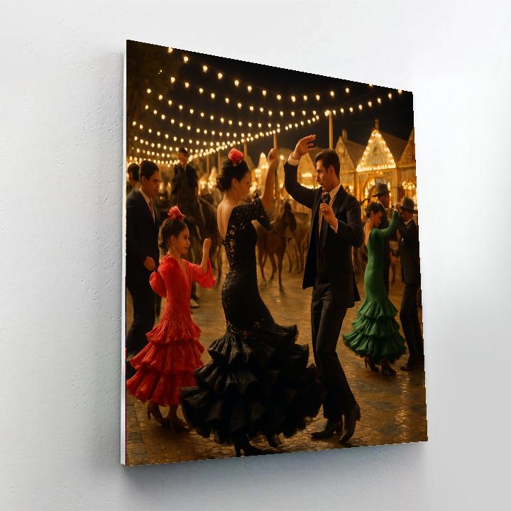 Feria De Sevilla Night Fair painting number kit