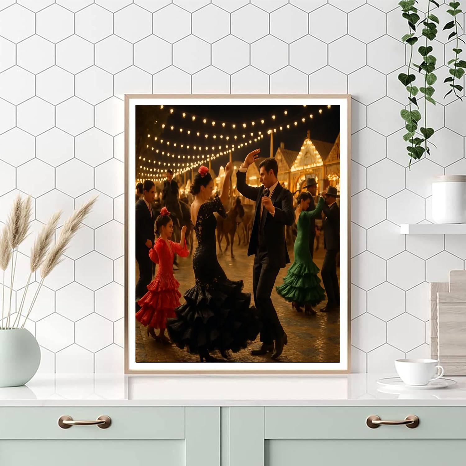 Feria De Sevilla Night Fair painting number kit