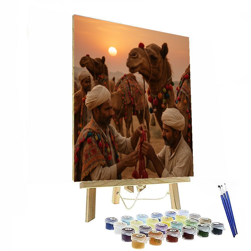 Pushkar Evening Camel Decoration Paint by numbers art