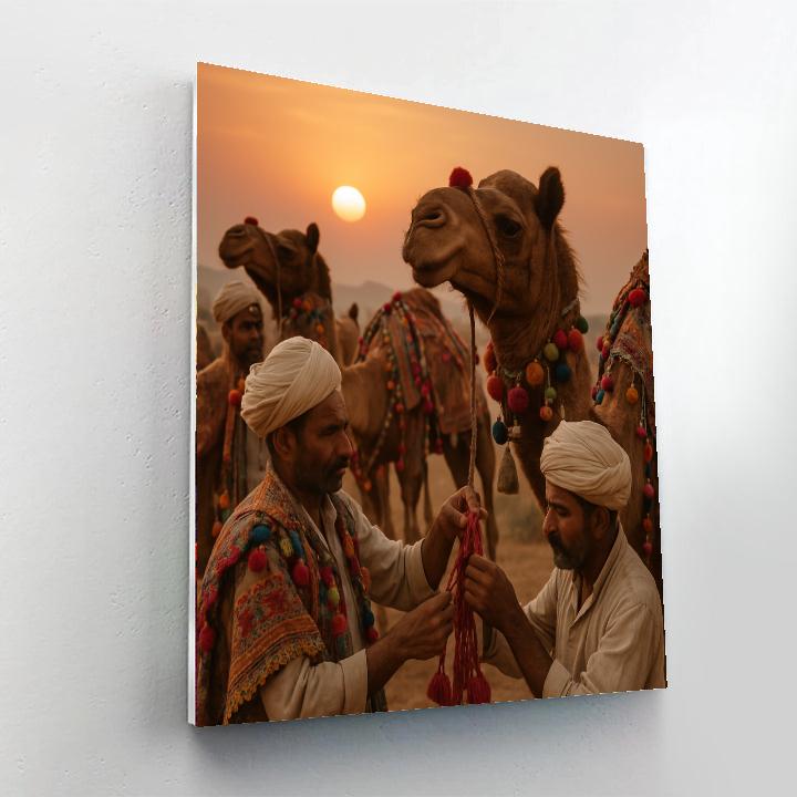 Pushkar Evening Camel Decoration Paint by numbers art