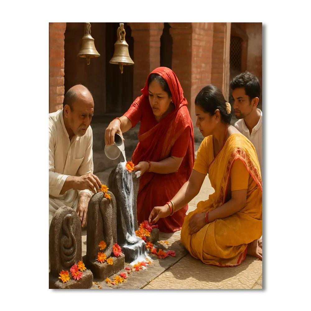 Nag Panchami Snake Worship paint by numbers