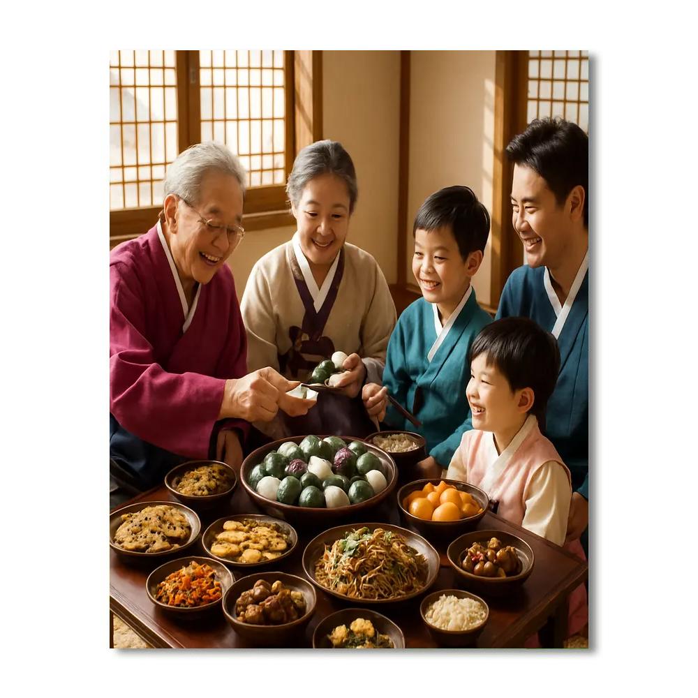 Chuseok Family Ancestral Feast paint by number