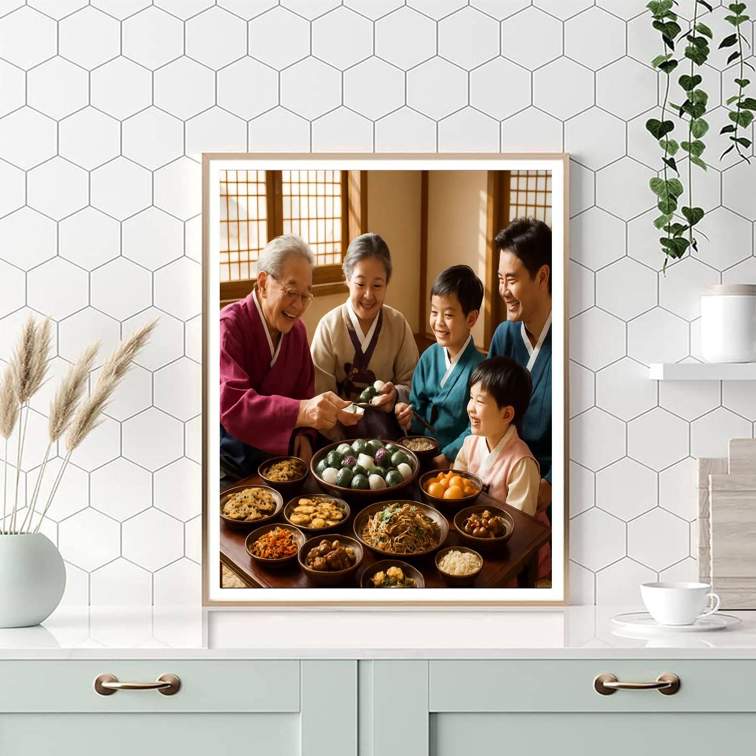 Chuseok Family Ancestral Feast paint by number