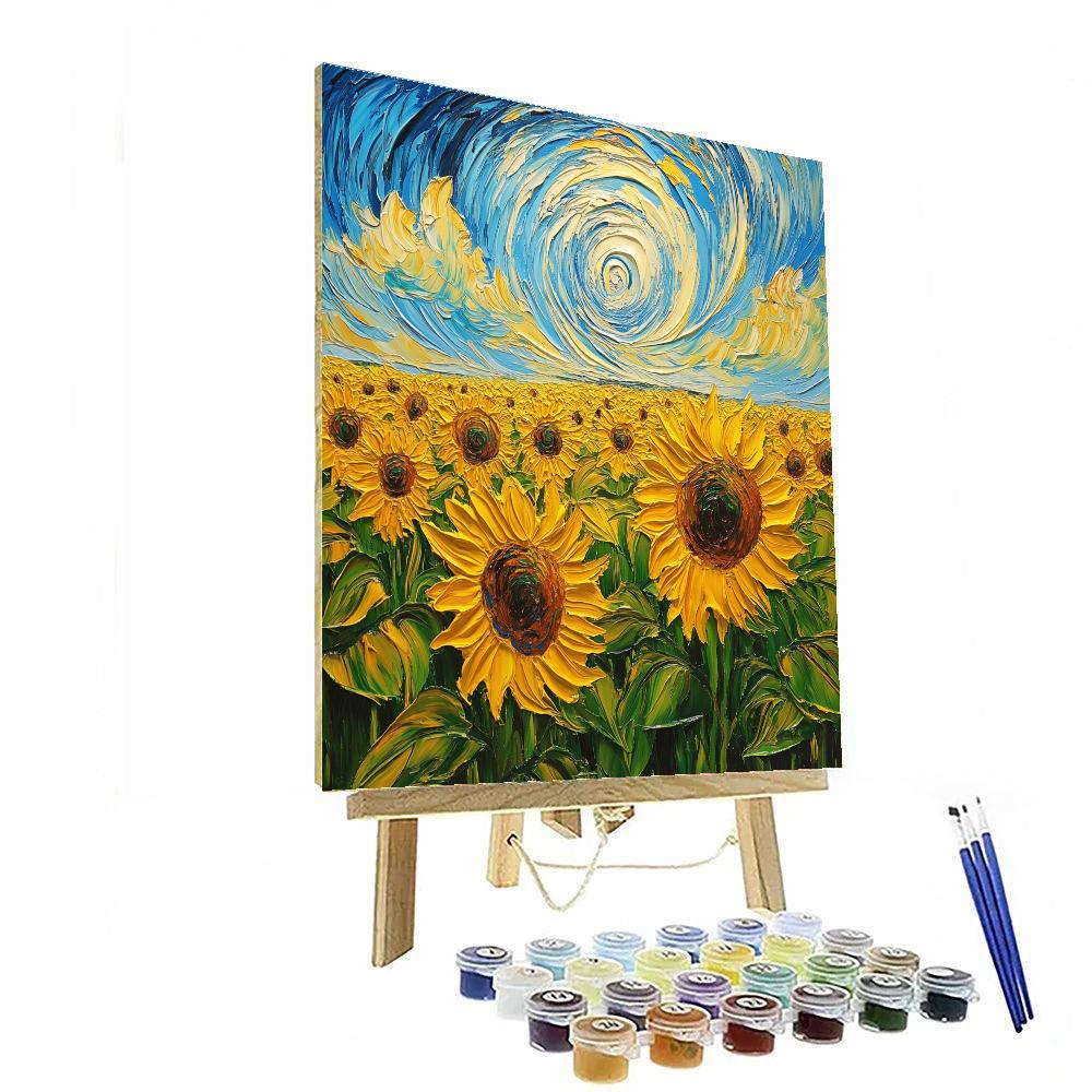 Van Gogh Inspired Sunflower Field painting number kit