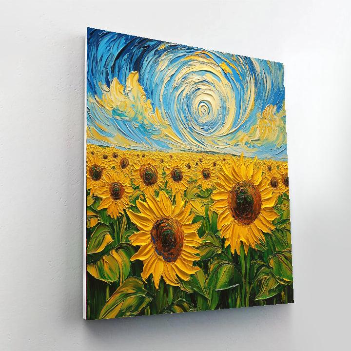 Van Gogh Inspired Sunflower Field painting number kit