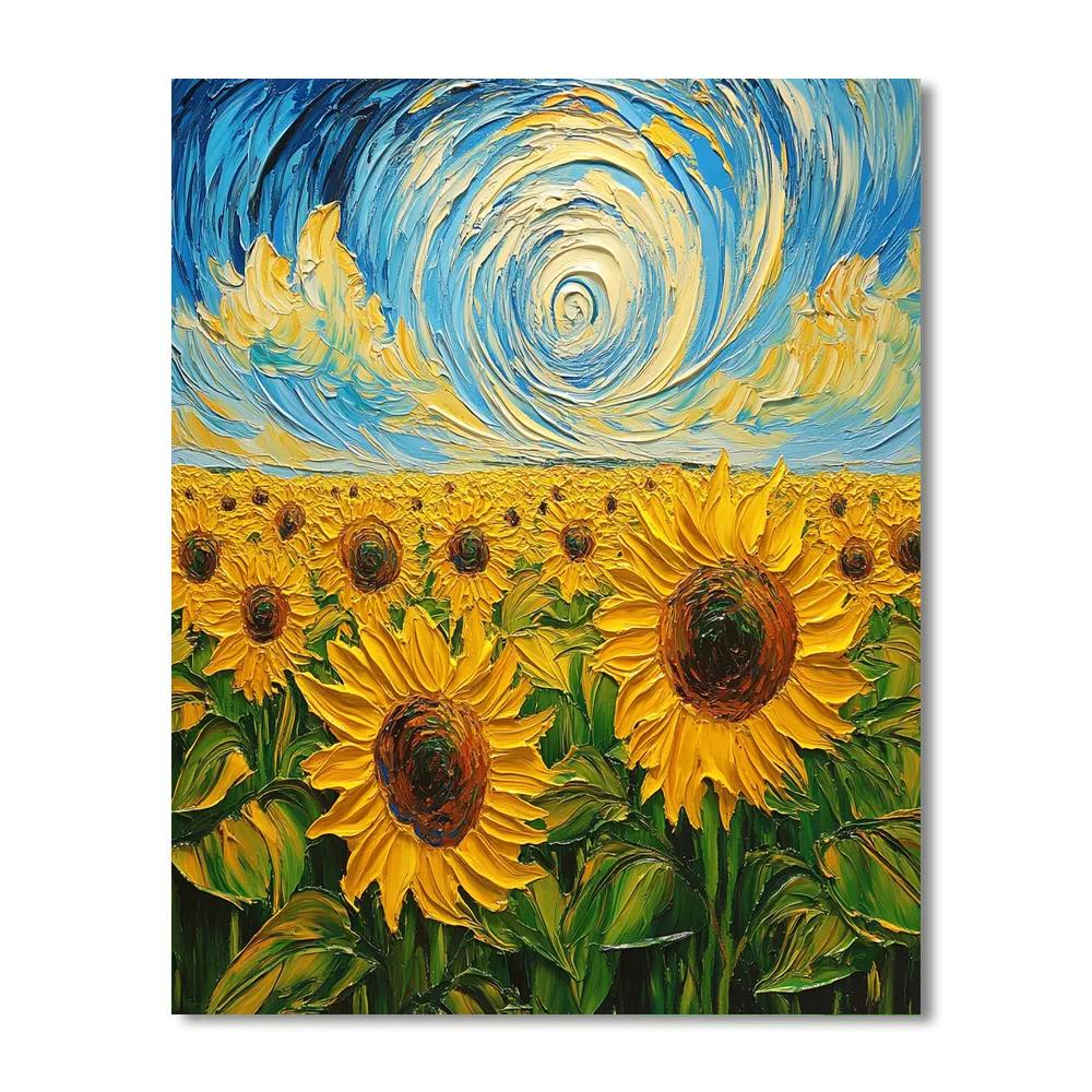 Van Gogh Inspired Sunflower Field painting number kit