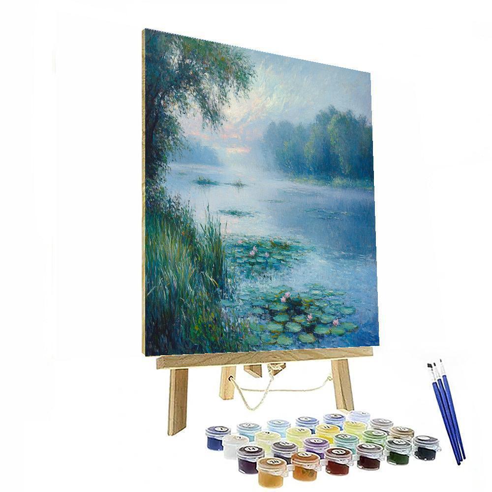 Monet Inspired Misty Morning Lake painting number kit