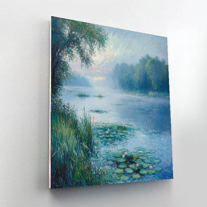 Monet Inspired Misty Morning Lake painting number kit