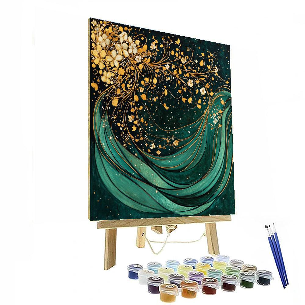 Gustav Klimt Inspired Ornate Floral Garden paint by number