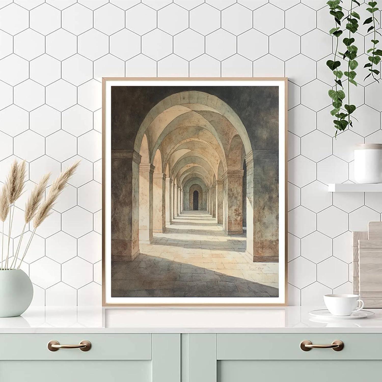 Leonardo Da Vinci Inspired Renaissance Architectural Study painting number kit