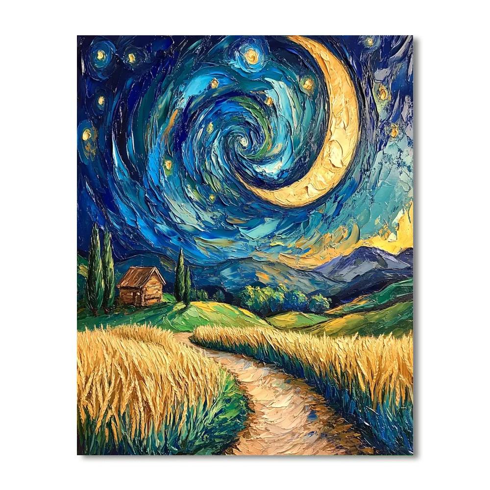 Van Gogh Inspired Starry Countryside Painting by numbers kit