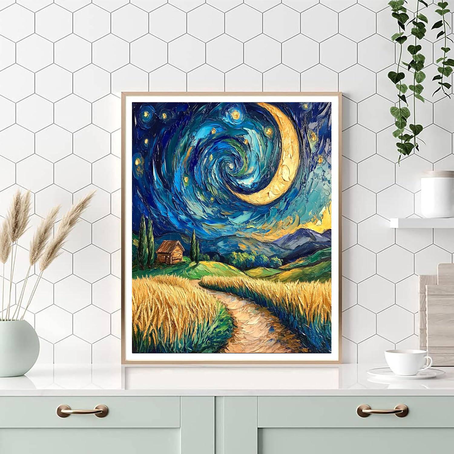Van Gogh Inspired Starry Countryside Painting by numbers kit