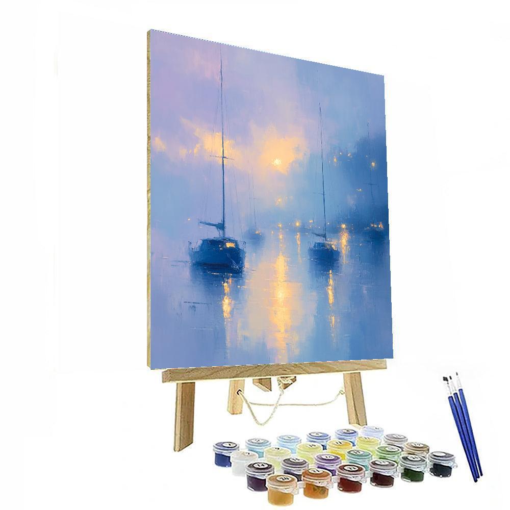 Claude Monet Inspired Misty Harbor painting number kit
