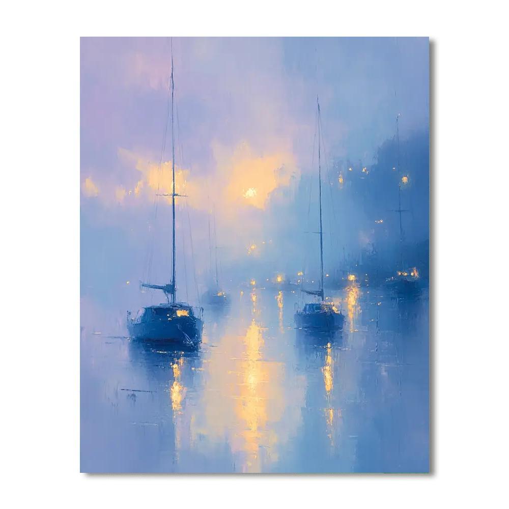 Claude Monet Inspired Misty Harbor painting number kit