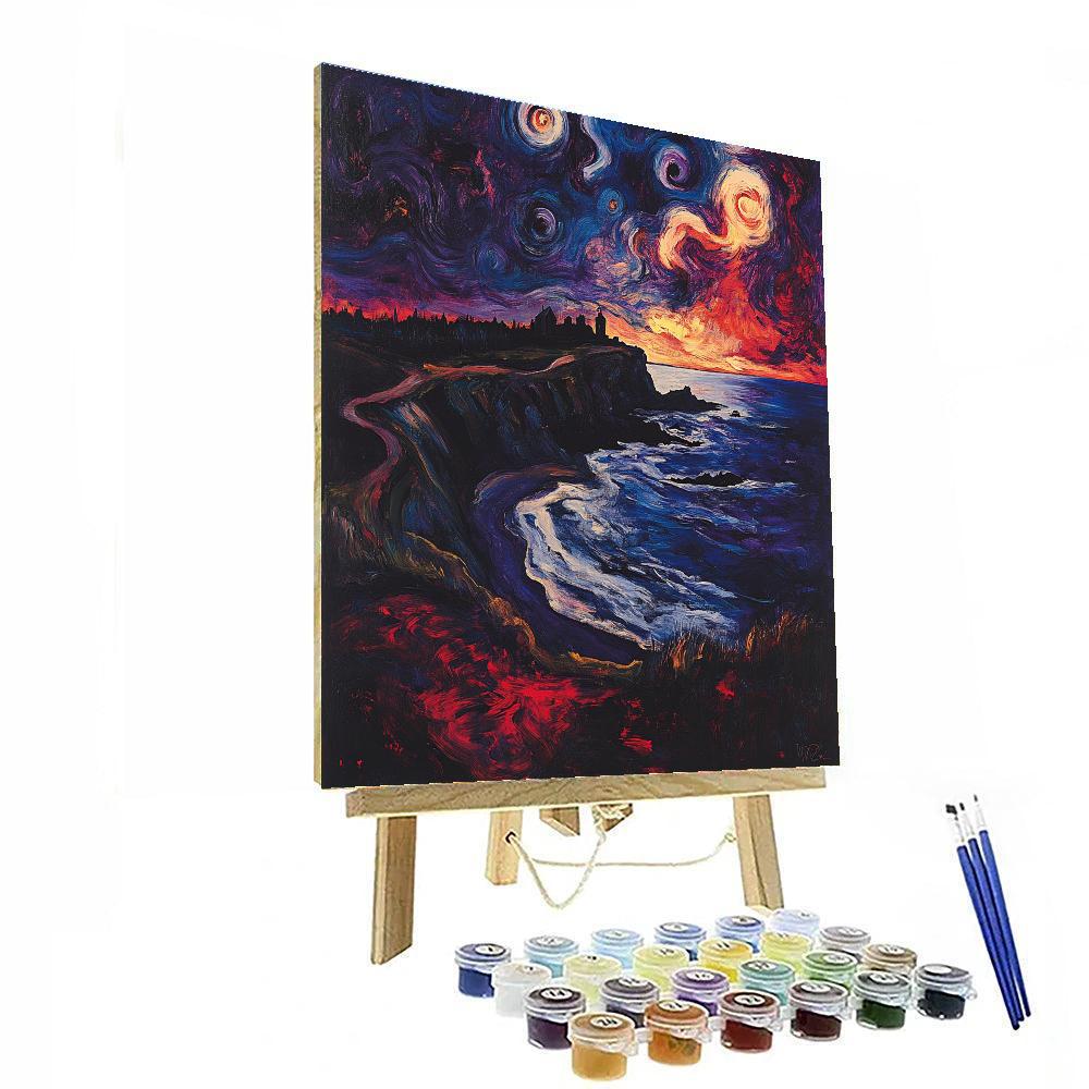 Edvard Munch Inspired Lonely Shore paint by number