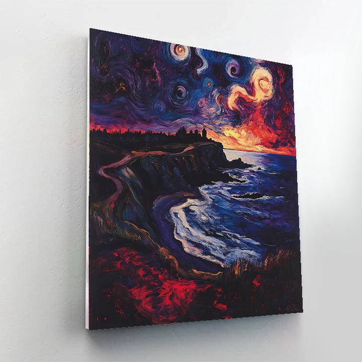 Edvard Munch Inspired Lonely Shore paint by number