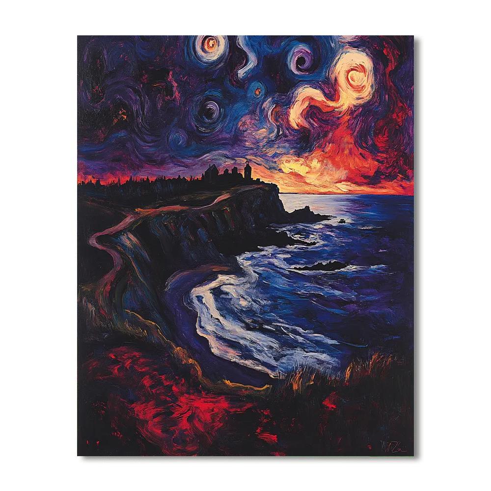 Edvard Munch Inspired Lonely Shore paint by number