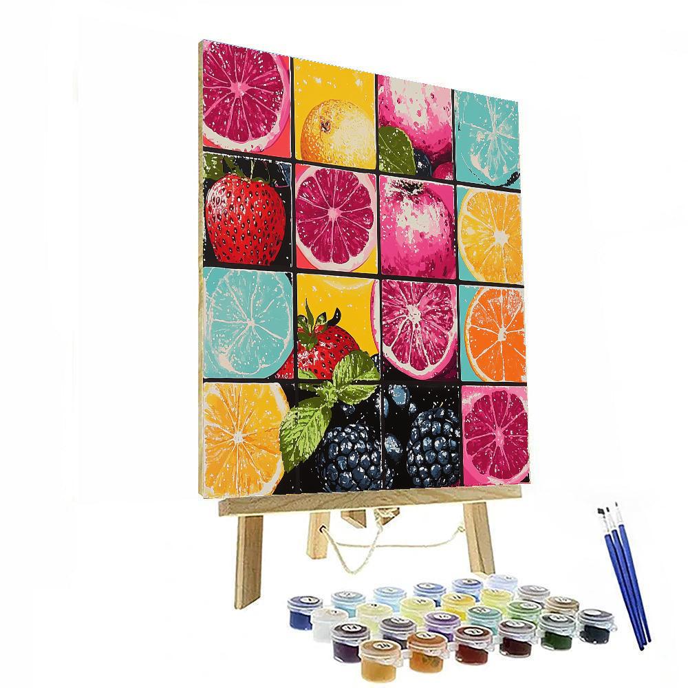 Andy Warhol Inspired Pop Fruit paint by color