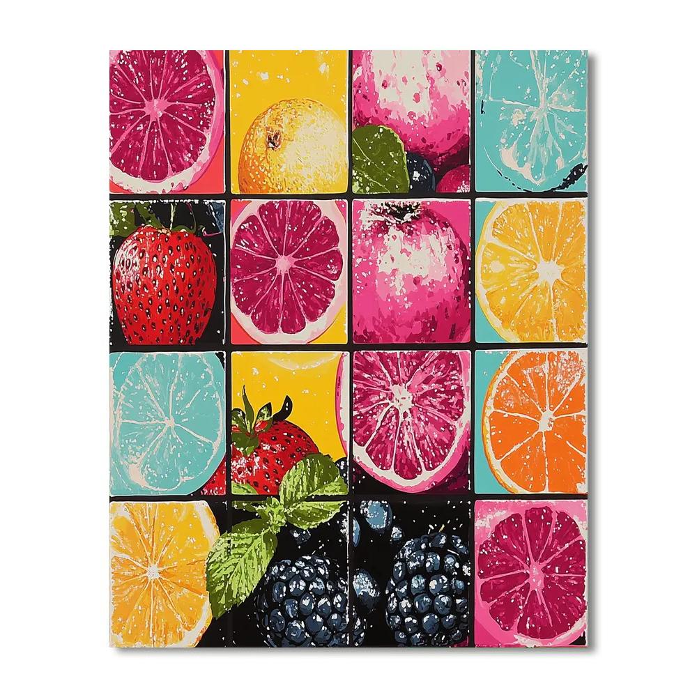 Andy Warhol Inspired Pop Fruit paint by color