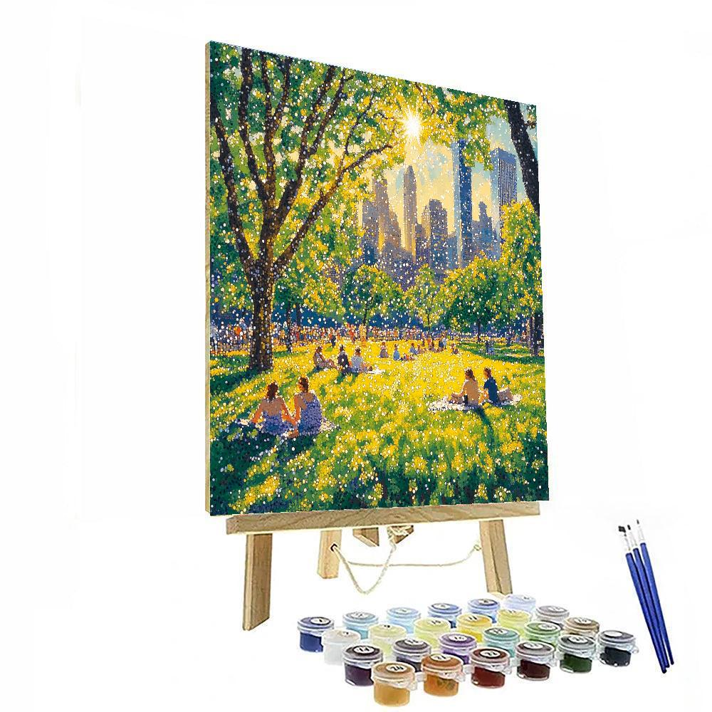 Seurat Inspired Park On A Summer Afternoon paint by numbers