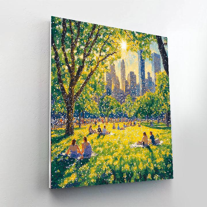Seurat Inspired Park On A Summer Afternoon paint by numbers