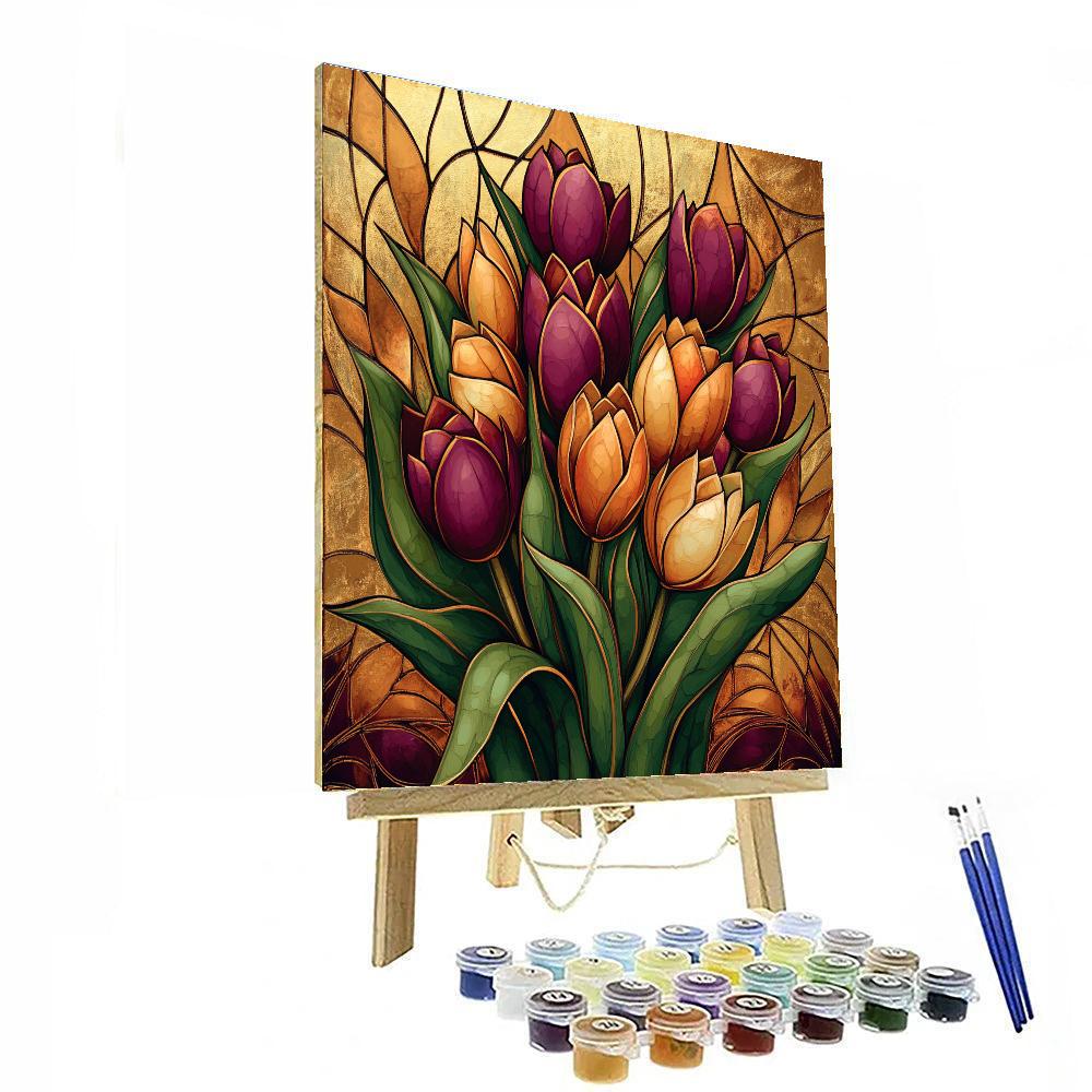 Klimt Inspired Ornate Tulips Paint by numbers kits