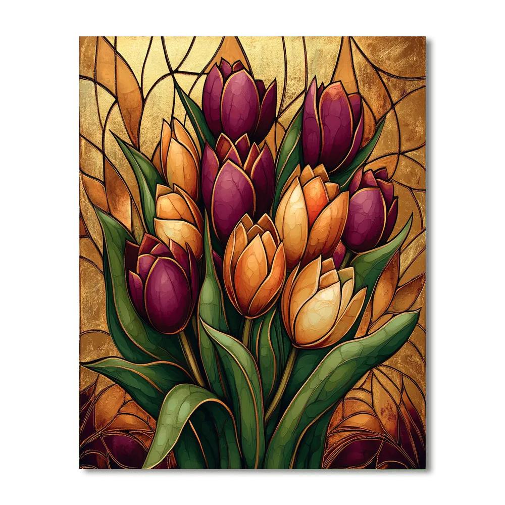 Klimt Inspired Ornate Tulips Paint by numbers kits