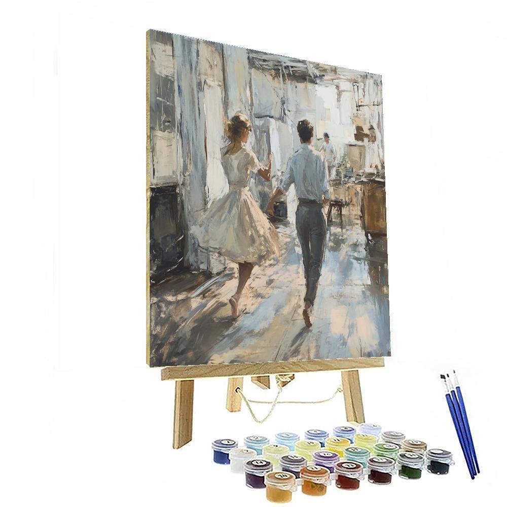 Degas Inspired Ballet Rehearsal paint by number