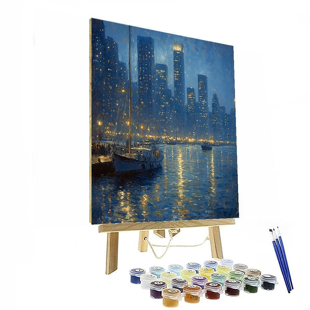 Whistler Inspired Nocturne Citylights painting number kit