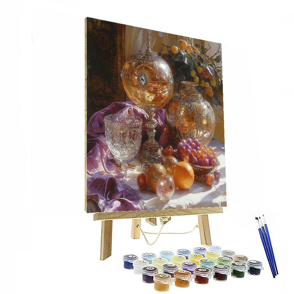 Van Eyck Inspired Jewel Box Still Life paint by number