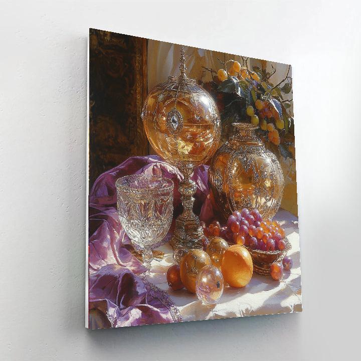 Van Eyck Inspired Jewel Box Still Life paint by number