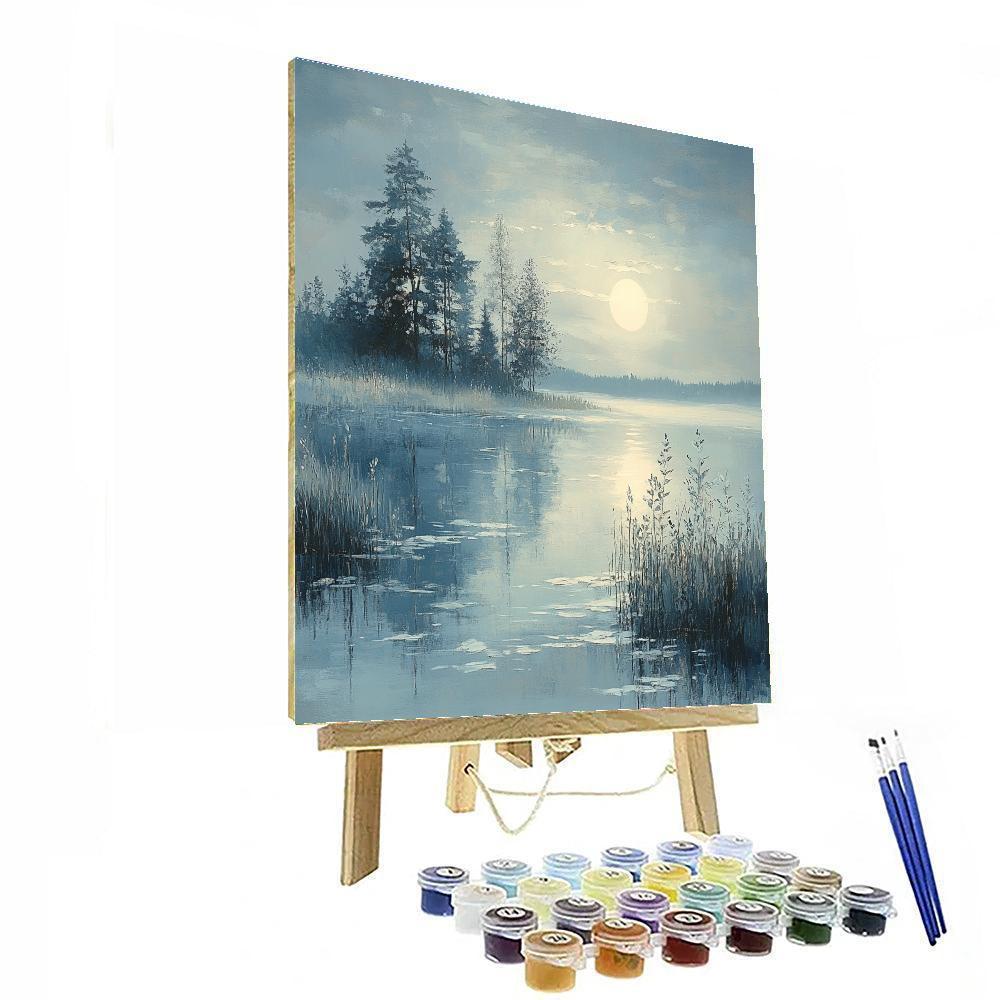 Whistler Inspired Moonlit Lake painting number kit