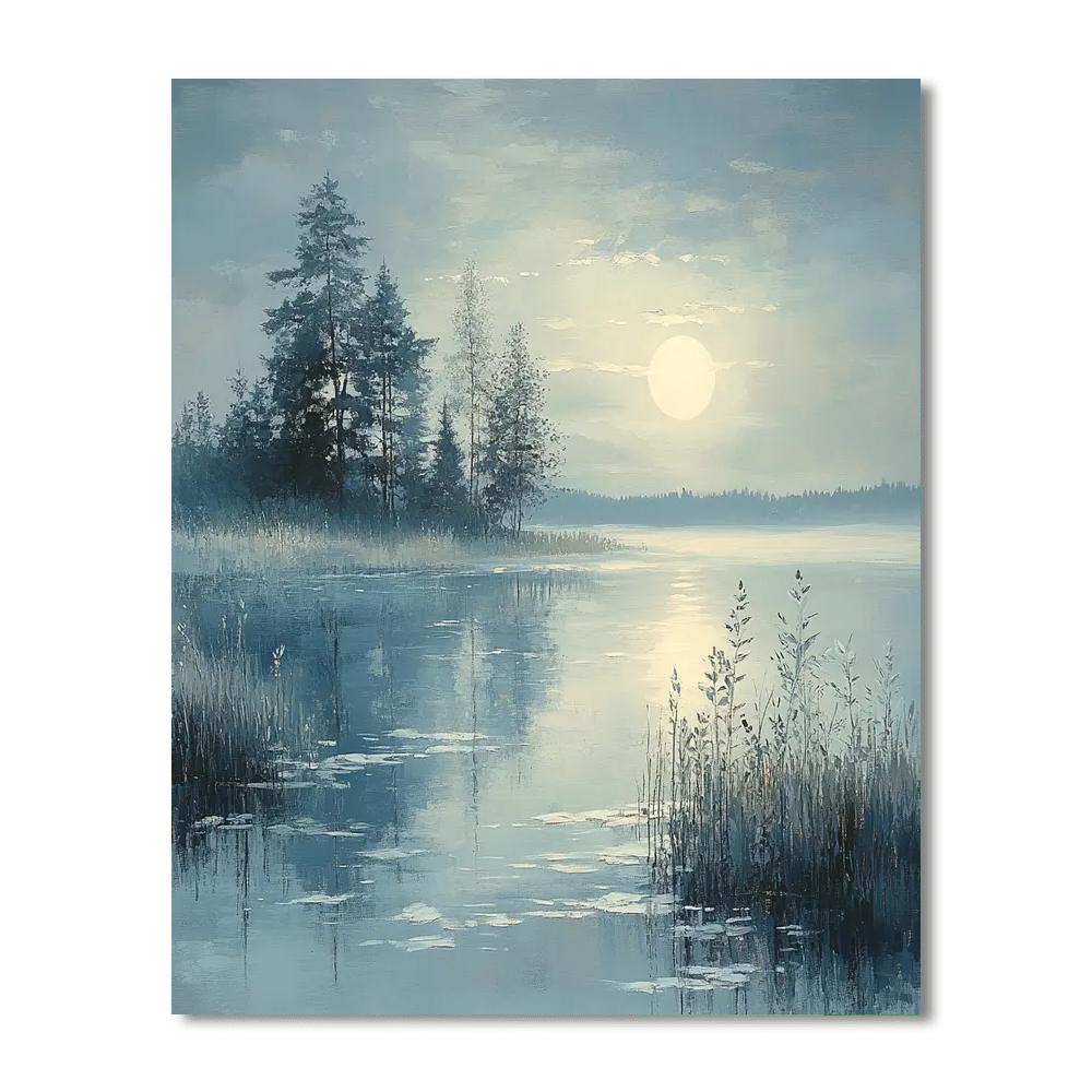 Whistler Inspired Moonlit Lake painting number kit