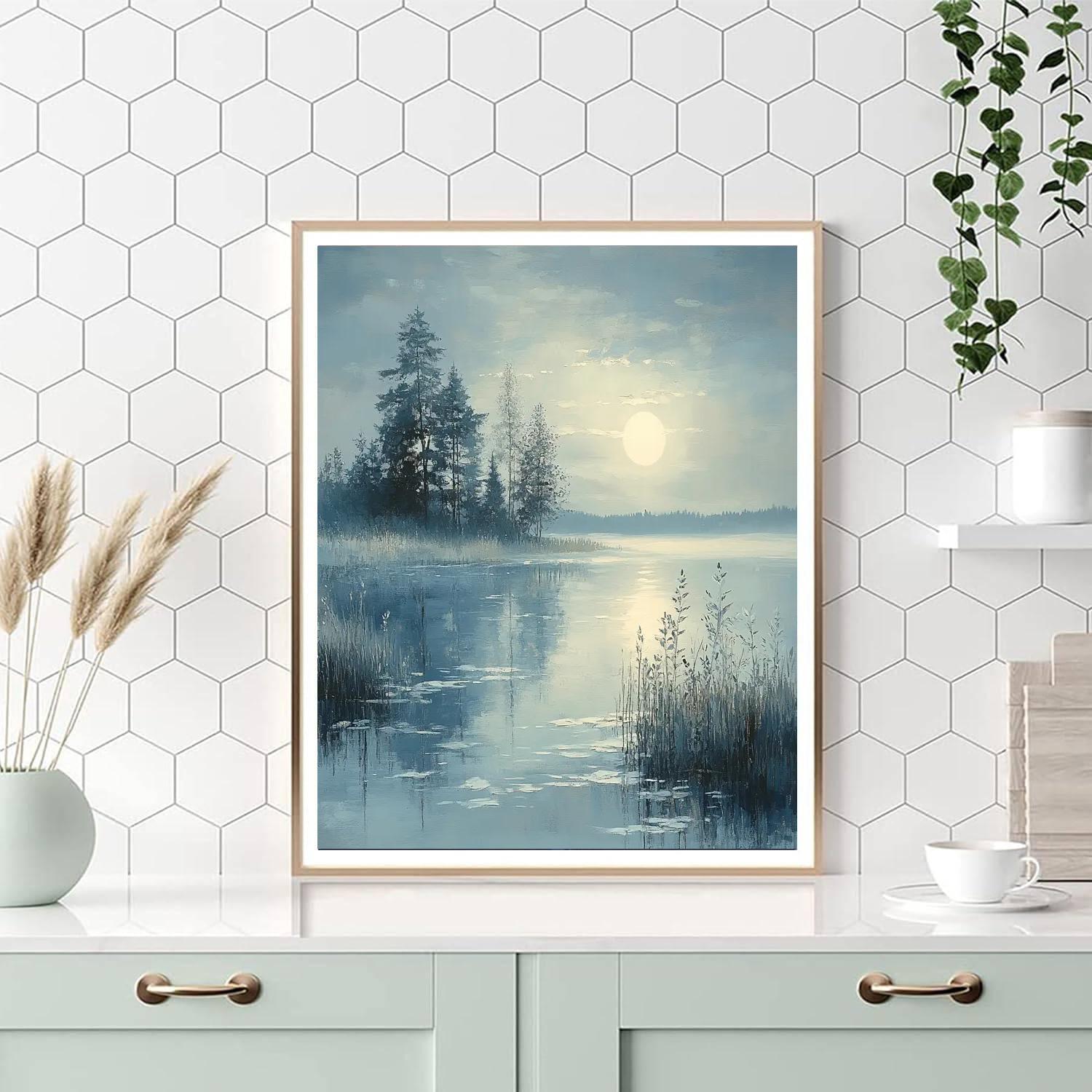 Whistler Inspired Moonlit Lake painting number kit
