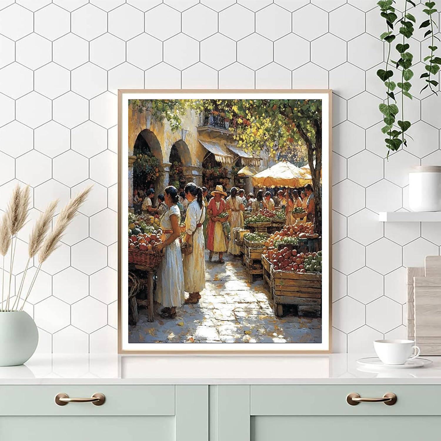 Bruegel Inspired Village Market painting number kit