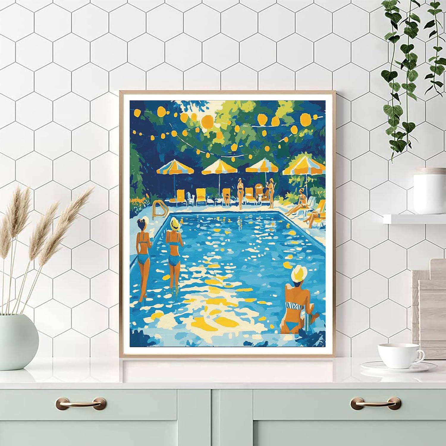 David Hockney Inspired Poolside Afternoon painting number kit