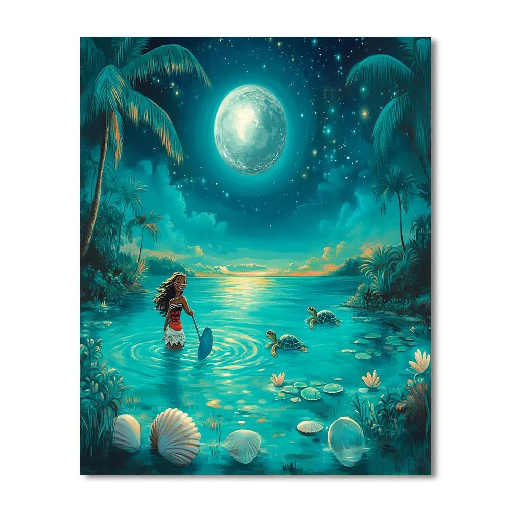 Moana Moonlit Lagoon painting number kit