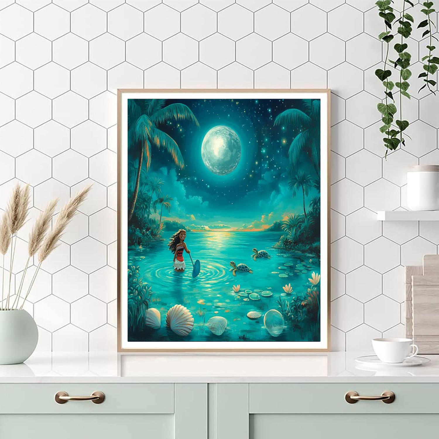 Moana Moonlit Lagoon painting number kit