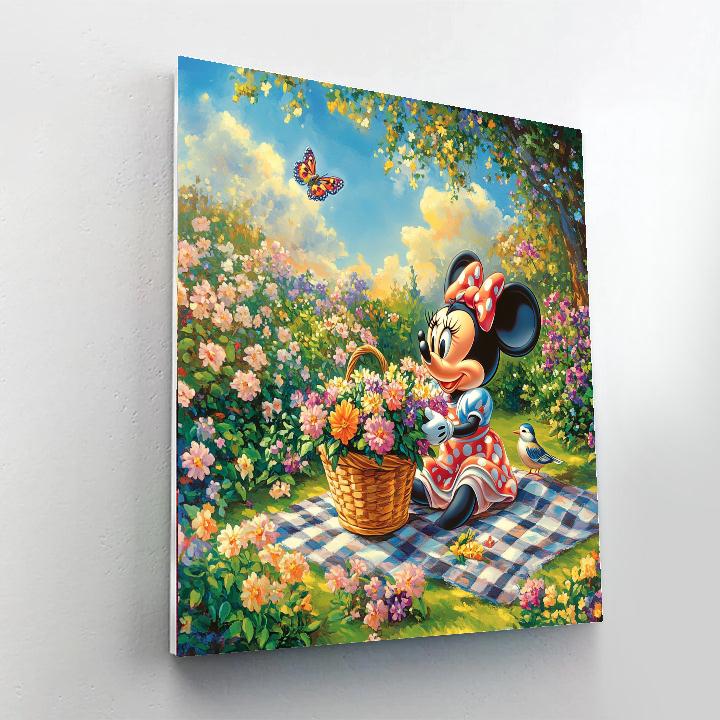 Minnie Mouse Garden Picnic painting number kit