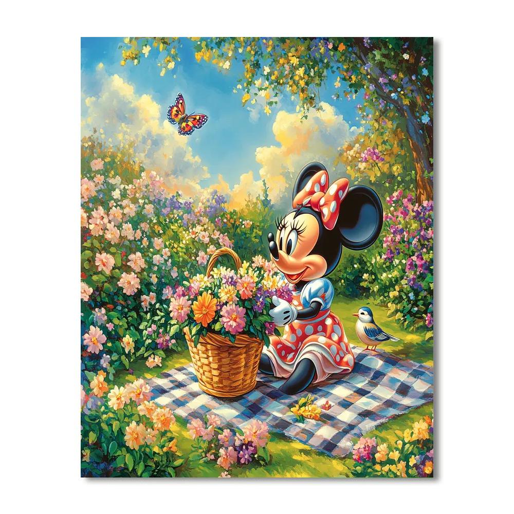 Minnie Mouse Garden Picnic painting number kit