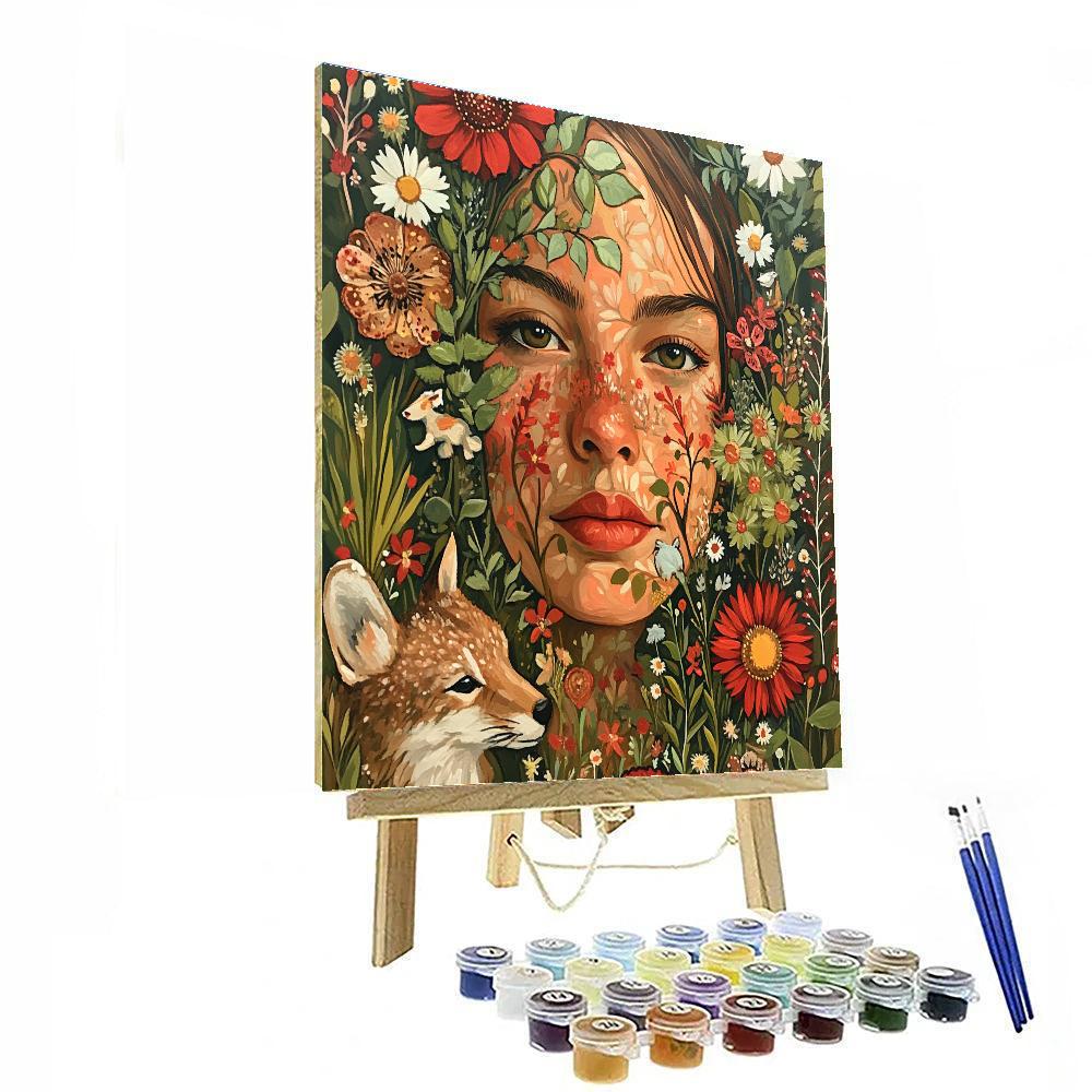 Frida Kahlo Inspired Self Portrait With Flowers Paint by numbers kits