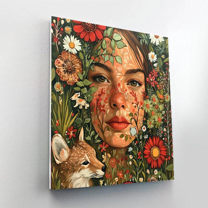 Frida Kahlo Inspired Self Portrait With Flowers Paint by numbers kits