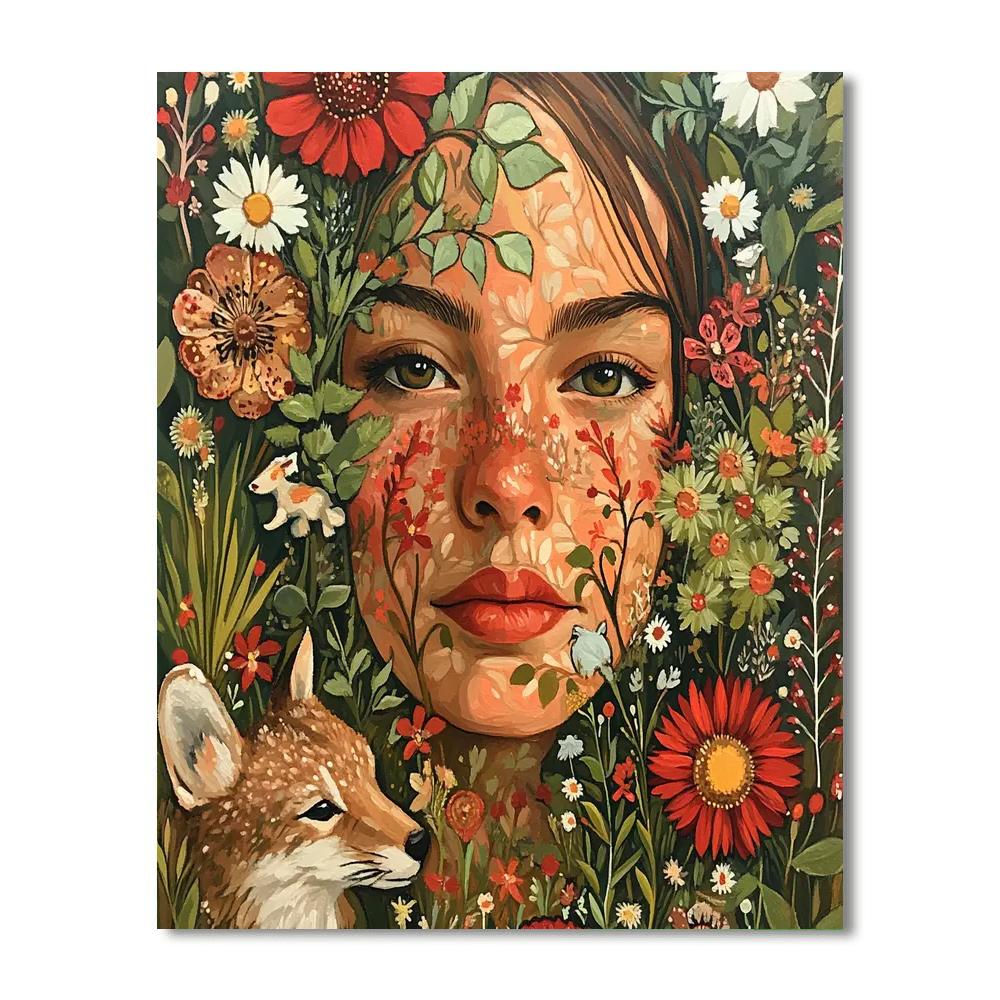 Frida Kahlo Inspired Self Portrait With Flowers Paint by numbers kits