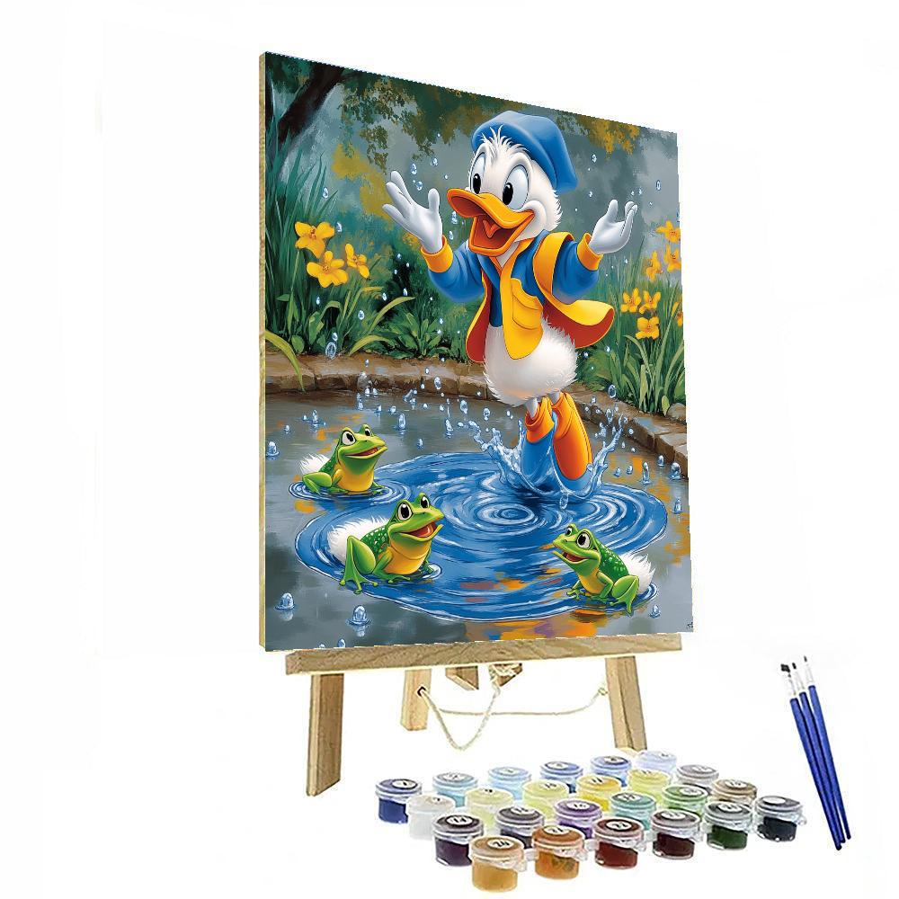 Donald Duck Rainy Day Splash paint by numbers