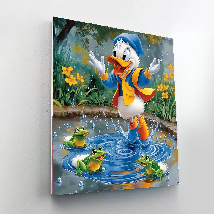 Donald Duck Rainy Day Splash paint by numbers