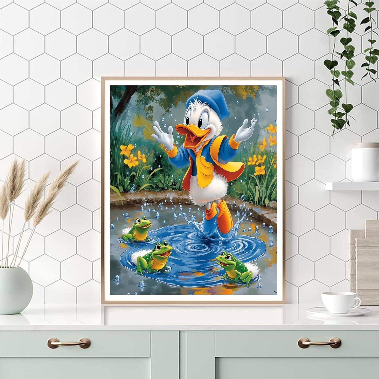 Donald Duck Rainy Day Splash paint by numbers