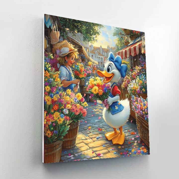 Daisy Duck Flower Market Numbered painting kits